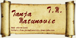 Tanja Matunović vizit kartica